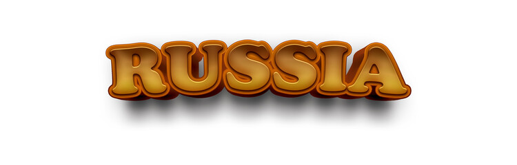 RUSSIA COUNTRY NAME MOCKUP