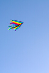 colorful kite on a blue sky background