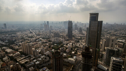 Fototapeta na wymiar Aerial view of tel aviv skyline