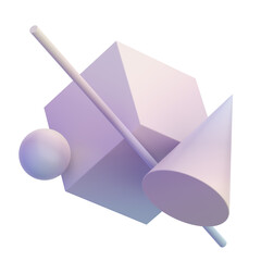 Geometric composition, 3d render