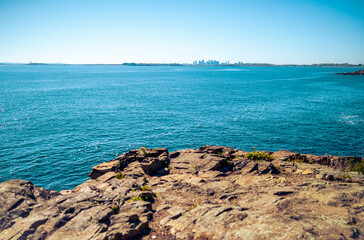 Fototapeta na wymiar View of Boston from Nahant, MA. 