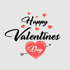 Valentines day background with heart pattern and typography of happy valentines day text . Vector illustration. Wallpaper, flyers, invitation, posters, brochure, banners.