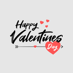 Valentines day background with heart pattern and typography of happy valentines day text . Vector illustration. Wallpaper, flyers, invitation, posters, brochure, banners.