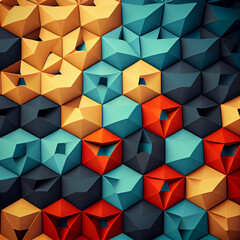 Obraz premium Vivid Abstract Geometric Background Illustration Generative AI