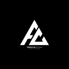 Modern letter F C triangle shape logo