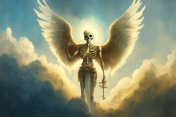 Skeleton angel. God. Generative AI