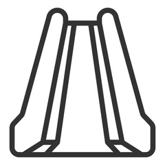 Passenger escalator - icon, illustration on white background, outline style