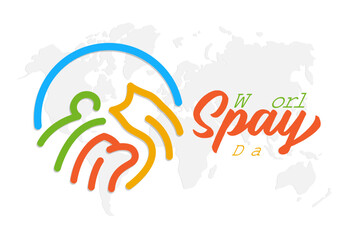 World Spay Day to celebrate the importance of animal birth control concept. Template for background, banner, card, poster