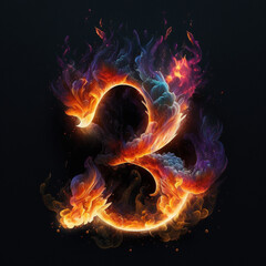 Flaming three: The number 3 on fire  (AI)