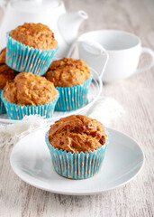 Carrot fruit and nut muffins