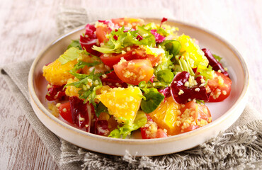 vitamin salad with orange and couscous