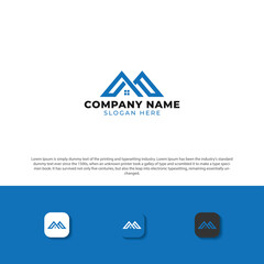 letter m m initial monogram logo concept vector template