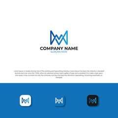 letter m m initial monogram logo concept vector template