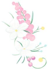 white flowers romantic composition