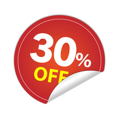 Sticker round 30 percent discount off, 30% PNG