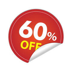 Sticker round 60 percent discount off, 60% PNG