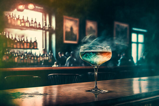 Luxurious lifestyle..  shot of cocktail.  Image created with Generative AI technology.