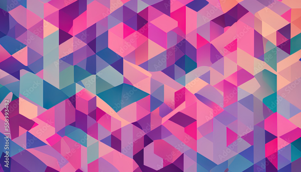 Wall mural gradient color abstract cube background