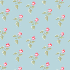 Pattern of peony flowers in pastel colors