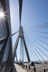 Sydney Anzac Bridge With A Sunlight