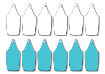 A set of labels, tags, name tags or stickers that are also suitable for printing. A collection of objects in the same empty shapes in vector and jpg format.