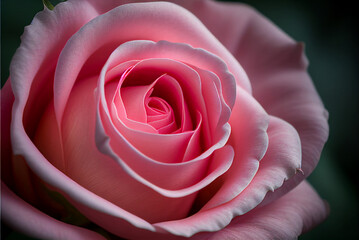 Beautiful pink rose, close-up, romantic background/wallpaper for valentine's day, generative ai, digital art