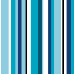 Striped pattern of blue, white and black vertical lines. Seamless vector image.