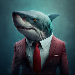 Business sharks. AI generation