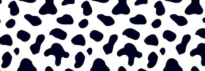 Fototapeta premium Animal pattern for textile design. Seamless pattern of dalmatian or cow spots. Natural textures.