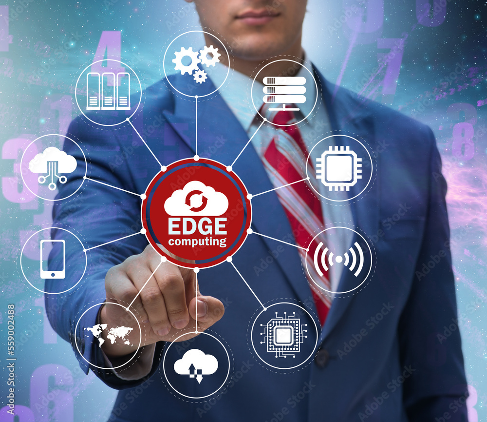 Aufkleber fog and edge cloud computing concept