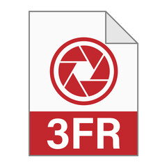 Modern flat design of 3FR file icon for web