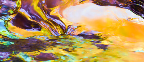 Splash colorful fresh drop in water - Close Up. Generative AI