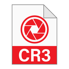 Modern flat design of CR3 file icon for web