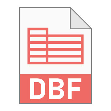 Modern flat design of DBF file icon for web