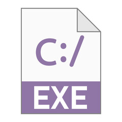 Modern flat design of EXE file icon for web