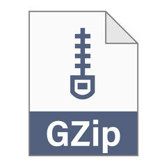 Modern flat design of GZip archive file icon for web