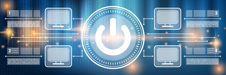 Digital network, local net, remote server, common resources, workgroup vector concept illustration. Web banner, header design template