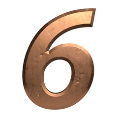 metal number 3d illustration. isolated transparent number.