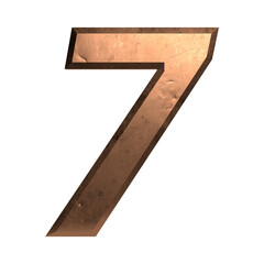 Obraz premium metal number 3d illustration. isolated transparent number.