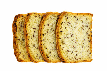 slices of white bread with flax