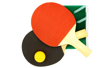 tennis racket and ping pong ball