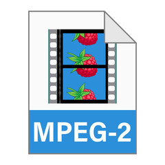 Modern flat design of MPEG-2 illustration file icon for web
