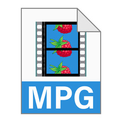 Modern flat design of MPG illustration file icon for web