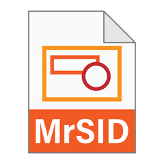 Modern flat design of MrSID file icon for web