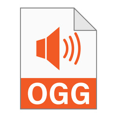 Modern flat design of OGG file icon for web