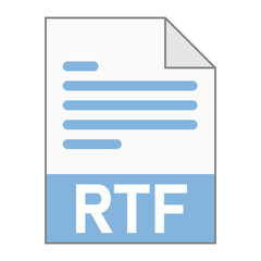Modern flat design of RTF file icon for web