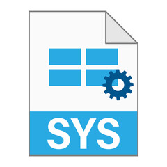 Modern flat design of SYS file icon for web
