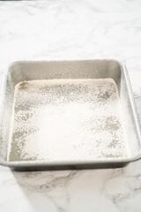 Greasing baking pan