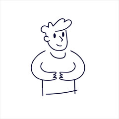 Male character. Abstract linear guy.