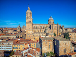 Fototapeta premium Aerial view of the cathedral of Salamanca in Spain.